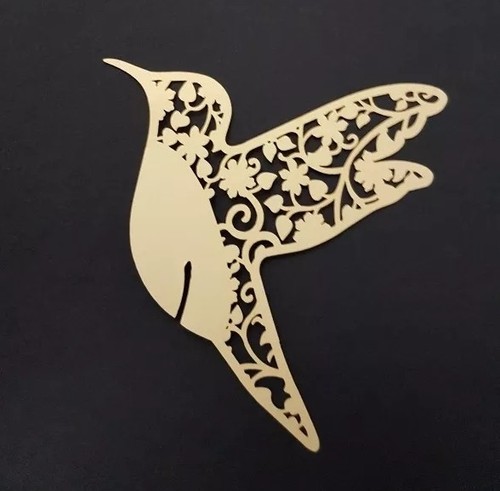 Humming bird wedding place name name tag for wine glass - Picture 4 of 4