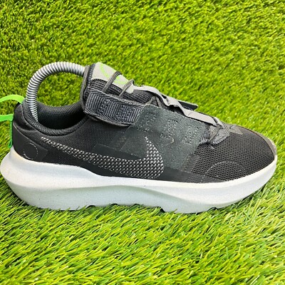Nike Crater Impact Boys Size 5.5Y Black White Walking Running Shoes Sneakers