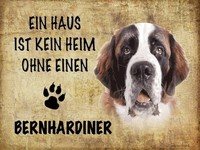 Holzschild 30X40 Cm Bernhardiner Hund Ohne Kein Heim Deko Geschenk Holz Schild