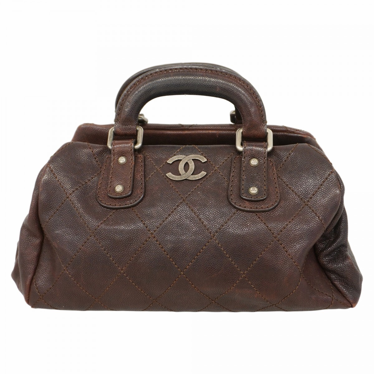 Chanel Wild Stitch Brown Handbag with Silver Hardware 685107