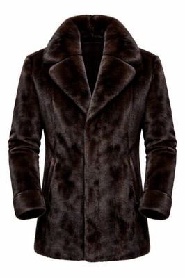 Men's Real Mink Fur Coat | Elegant Brown Winter Outerwear