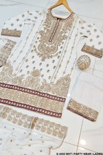 Wedding Eid 3 Piece Salwar Kameez Women Pakistani Indian Free Shipping - USA - M