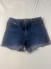 Levi's Blue Denim Cutoff Shorts with Frayed Hem