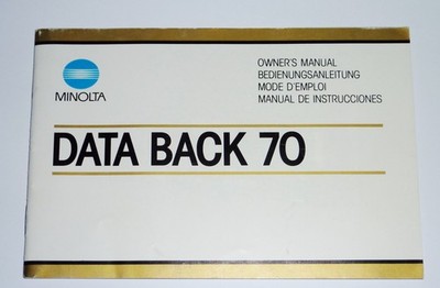 Bedienungsanleitung  Minolta  DATA BACK 70