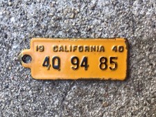 1940 - California - Bf Goodrich - Brass Key Chain Tag - License Plate 1940 - California - Bf Goodrich - Brass Key Chain Tag - License Plate