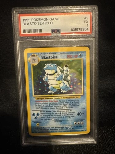 Pokemon Blastoise 2/102 Holofoil PSA 5