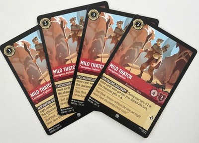 Milo Thatch -Courageous Explorer 108/204 X4 Wilds Unknown Disney Lorcana Playset