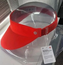 NWT Lululemon Women's Fast Paced Wide Band Run Visor LURD Lulu Red O/S