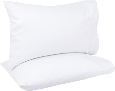 400 Thread Count Cotton Pillowcases, Standard, 30'' L x 20'' W, White - Set of 2,