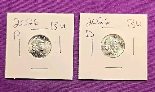 2026 P & D Emerging Liberty Dimes "BU"  In Coin Flips! **FREE SHIPPING**#wj413