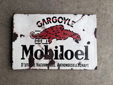 Emailschild Gargoyle Mobiloel Drachen Mobiloil Schild Reklame Boos & Hahn selten