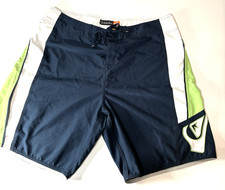 Quicksilver Men's Activewear Board Shorts Size 36 Green Navy Unlined Surf Swim