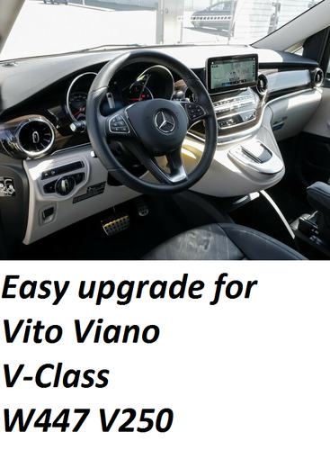 NUOVA PELLE MERCEDES VITO VIANO W447 V250 CLASSE V VOLANTE FONDO PIATTO - Picture 6 of 14