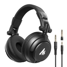 MH601 Professional Studio Monitor Headphones, Wired Closed Back Over Ear Headset