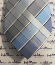 KENNETH COLE Gray  Blue Checkered Design Neck Tie 3.375  New Without Tags 