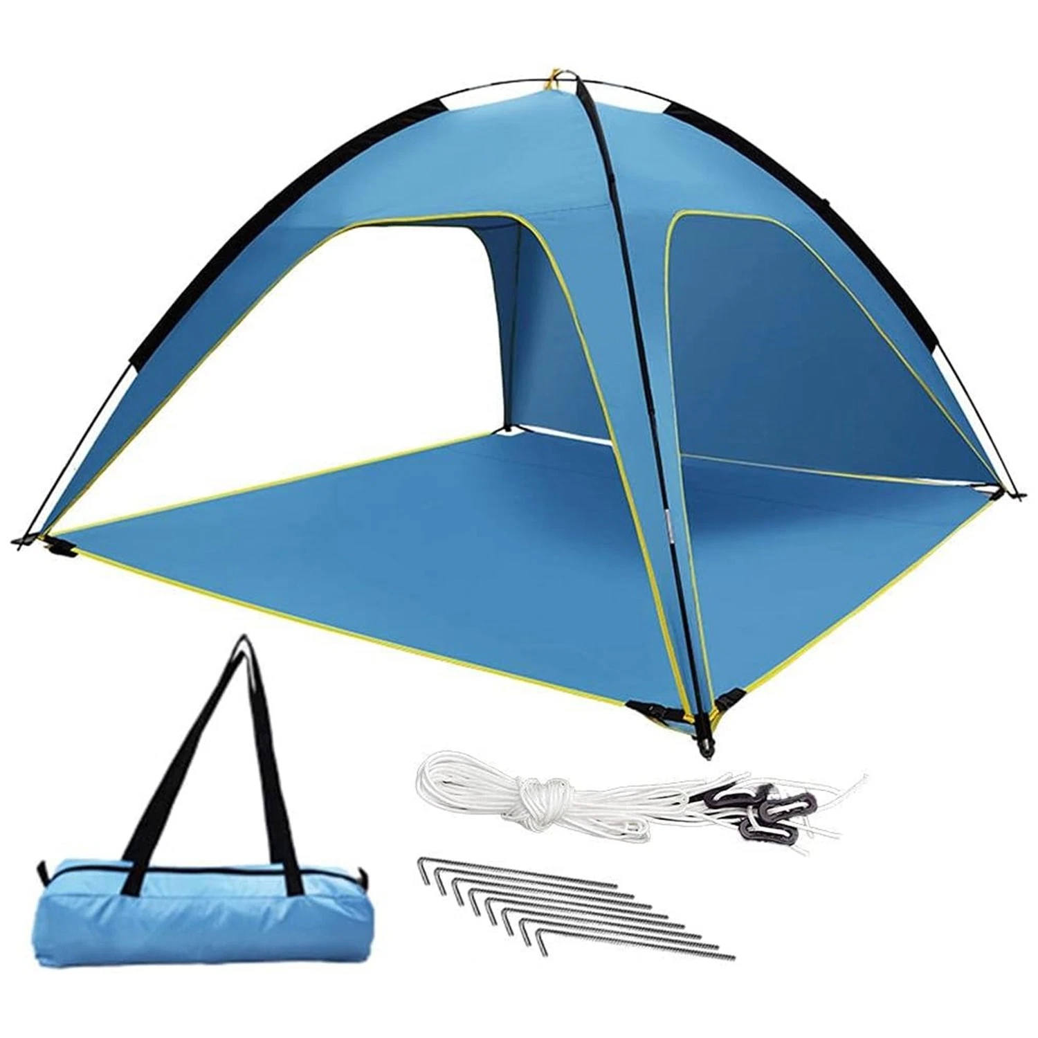 Beach Tent Sun Shelter for 4-6 Person UPF50+ UV Protection Beach Shade Portable