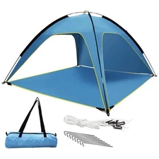 Beach Tent Sun Shelter for 4-6 Person UPF50+ UV Protection Beach Shade Portable