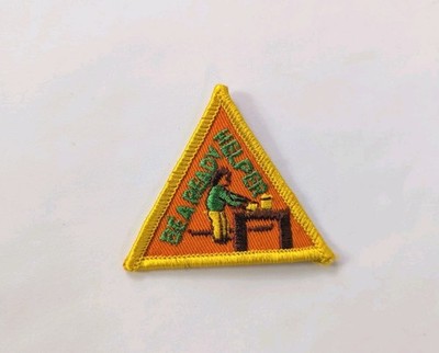 Vintage Brownie Girl Scout GS Be A Ready Helper Cooking Food Patch Scouting