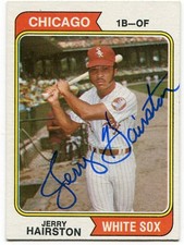 JERRY HAIRSTON signed Chicago White Sox 1974 Topps Rookie Card #96 COA