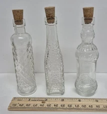 Trio Mini Decorative Glass Bottles With Corks