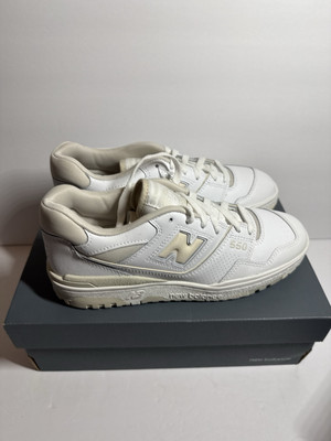 Size New Balance 550 Silver Birch 9W Only Flaw Is DAMAGED BOX - Main Image