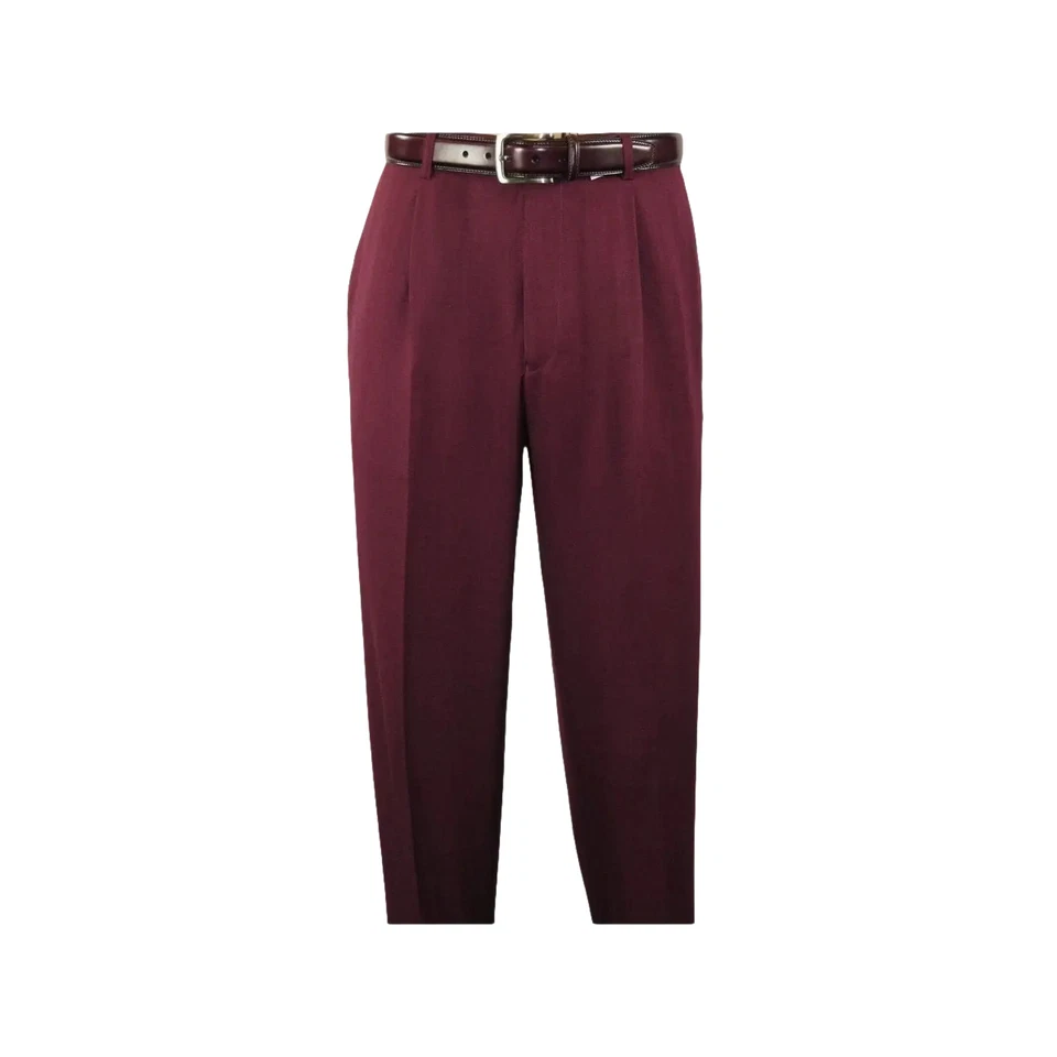 Traje de ocio para caminar de 2 piezas para hombre mangas cortas de DREAMS 256-06 borgoña lisa Foto 3 de 4