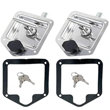2Pcs Trailer Door Latch Rv Door Tool Box Lock with Gasket T-Handle Latch with...