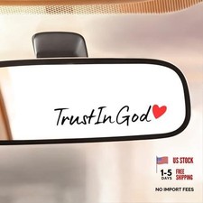 Car Decals 4 PC Trust in God Rearview Mirror Sticker, Waterproof 4 PCS Red