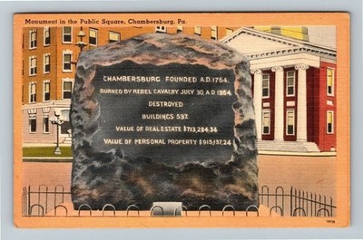 Chambersburg, PA-Pennsylvania, Monument Public Square, Vintage Postcard
