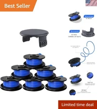 String Trimmer Replacement Line with AC14HCA Cap, 11ft/0.065" Autofeed Spools...