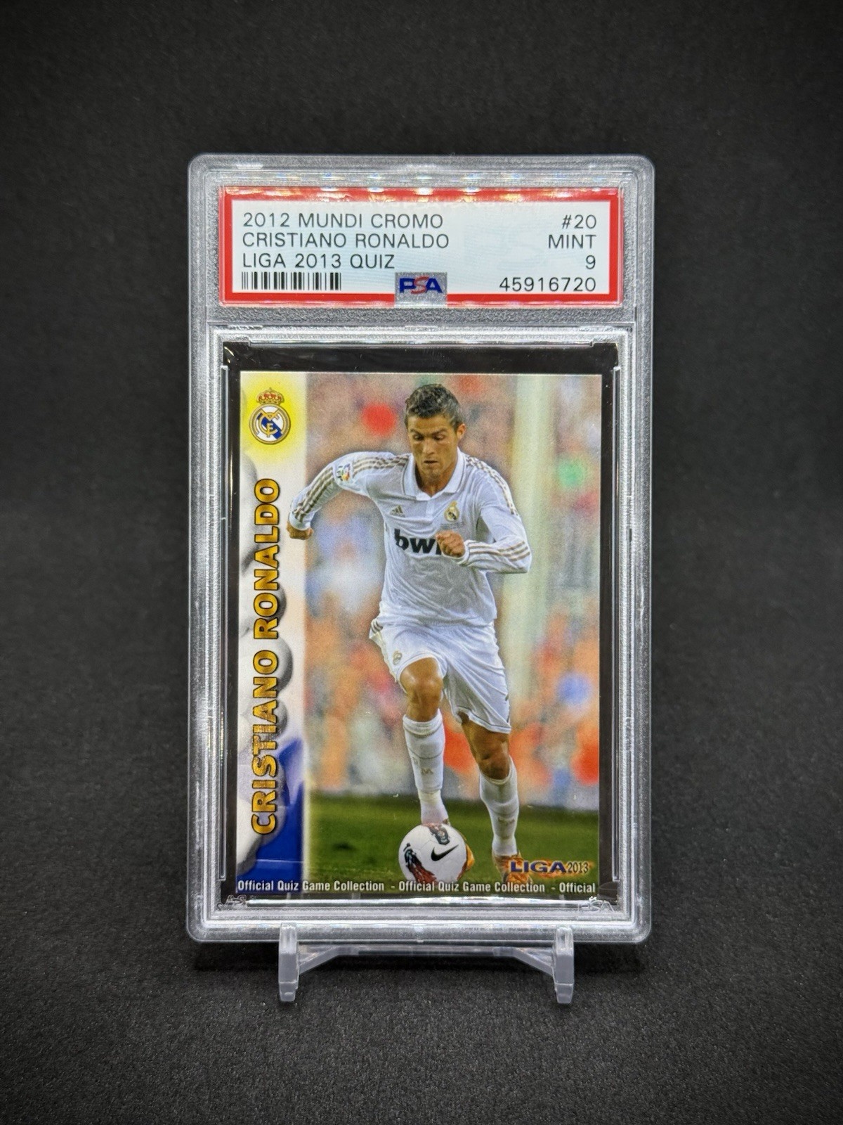 Cristiano Ronaldo 2012 Mundi Cromo 2013 Liga Quiz #20 Mint PSA 9 Mint pop3