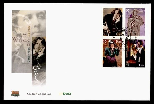 DR WHO 2000 IRELAND FDC OSCAR WILDE BLOCK M77280