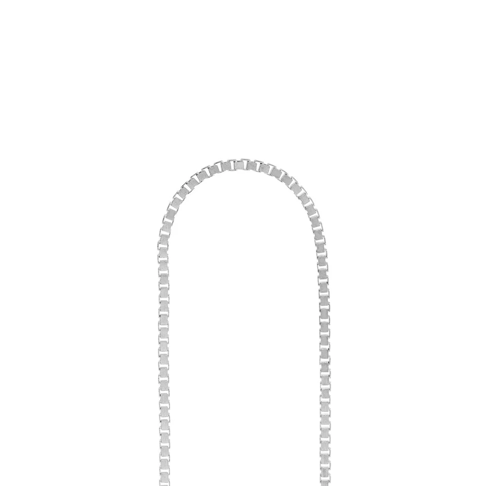 Pendientes enhebradores de oro blanco de 14k con lágrima pulida y barra con cadena de caja Foto 3 de 3