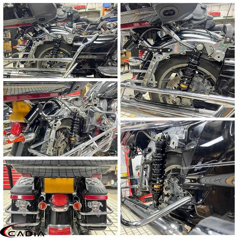Amortiguadores de suspensión trasera de depósito remoto para Harley Electra Street Glide 1990-up Foto 2 de 4