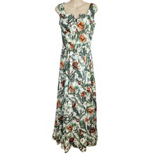 Vintage Handmade Floral Babydoll Maxi Dress S Full Skirt Cottage Spring Romantic