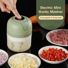 Mini Electric Vegetable Cutter Chopper Garlic Masher USB Rechargeable 250ml