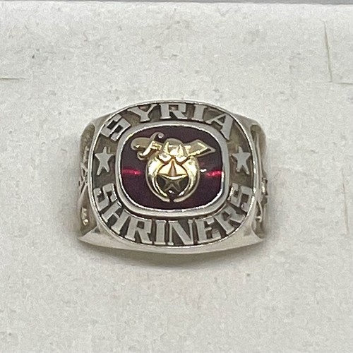 Freemason Shriner Sterling Silver Gold And Ruby Men’s Class Ring