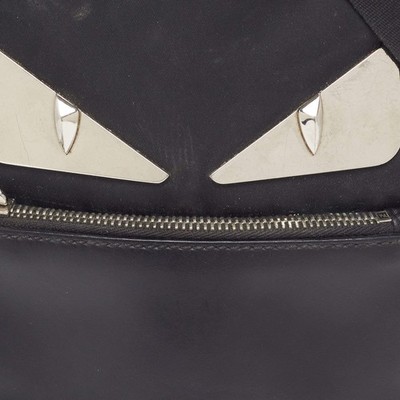Fendi Monster Black Leather and Nylon Sling Bag | eBay