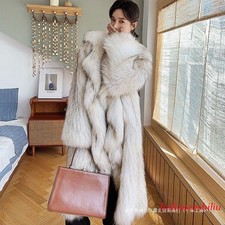 Winter Fur Coat Long Warm Woven Fox Fur Light Luxury Faux Fur Coat Womens Jacket