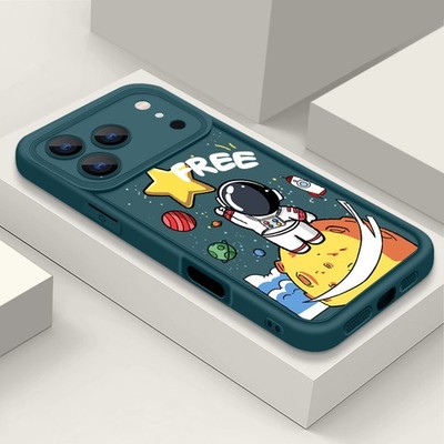Astronaut-Silikonhülle für iPhone 16 17 Pro Max 17E 15 Pro 14 13 11 Schutz Cover