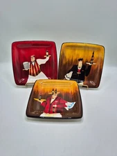 Certified International Bistro Set of Three (3) 6 inch Square Canape Plates