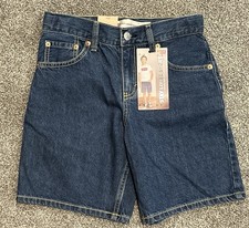 Levi's dark-wash denim stay-loose shorts featuring a classic five-pocket design
