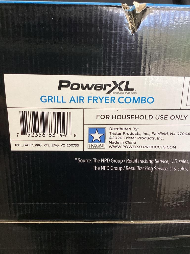 &= PowerXL Grill Air Fryer Combo 6qt Grill Plate Tempered Glass Lid MFC-AF-6 NEW