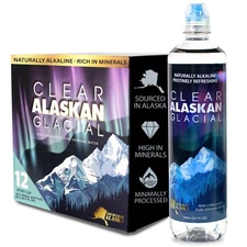 Clear Alaskan Fresh Glacier Water - Naturally Alkaline Glacial Water, rich in...