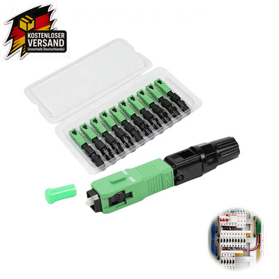 Glasfaser Steckverbinder Monomode SC/APC 10 Stück für Netzwerk und Telekommunika