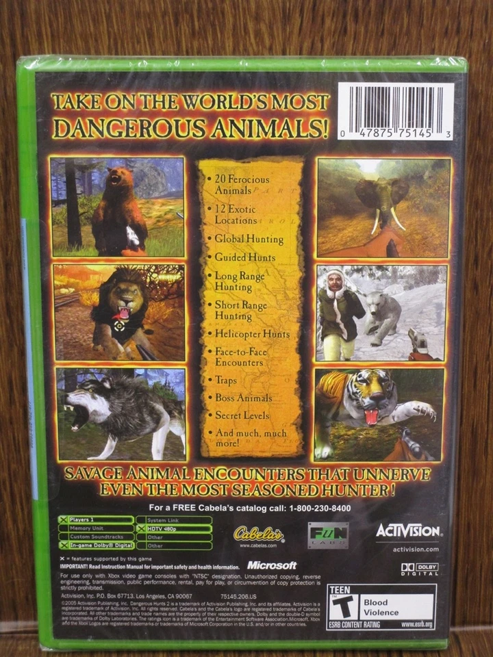Video Game XBOX Cabela's Dangerous Hunts 2 NEW SEALED - Image 2 of 2