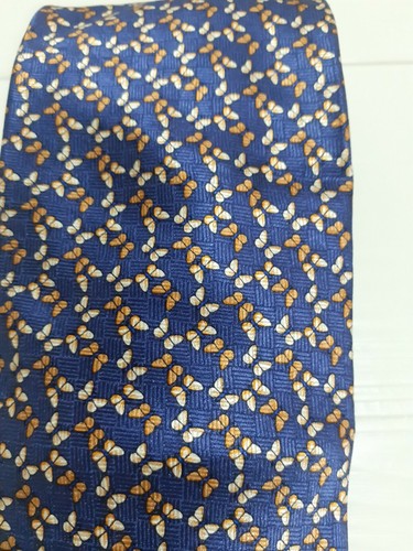 Fabris Venezia Krawatte Tie 100% Seide Silk blau Butterflies Schmetterlinge Krawatte A297