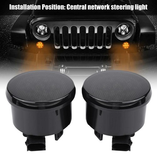 Brightness LED Side Marker Fender Lamp Left&Right Smoke Lamp For Jeep Wrangler - Picture 10 of 12