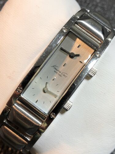 Women’s Stainless Steel Watch Kenneth Cole New York Dual Time 2 New Batteries - Picture 3 of 18