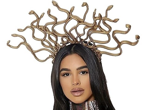 Greek Goddess Costume Set - Gold Leaf Laurel Wreath Headband & Arm Bands (4 Pc) For Toga Party & Cosplay
